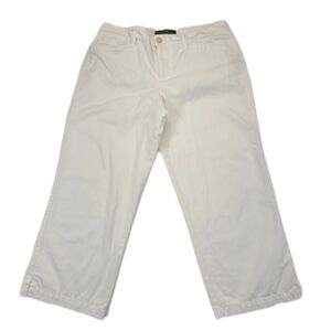 Lauren Ralph Lauren Crop Pants White 100% Cotton, Size 6